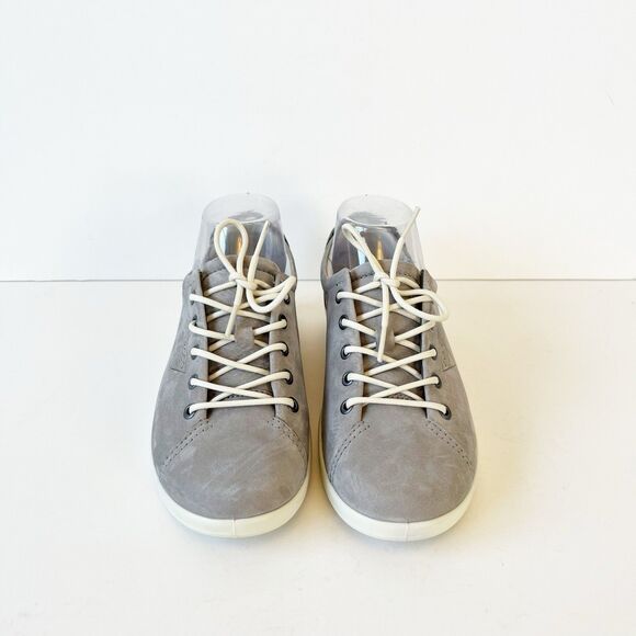 Ecco Soft 2.0 Walking Shoe Sneaker Grey Nubuck Leather Size Euro 37/US 6/6.5 - Picture 4 of 12